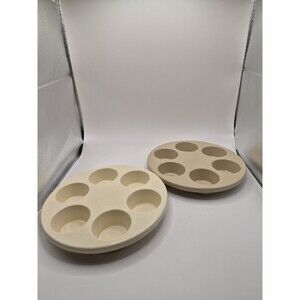 Lot 2 Anchor Hocking 1/2 Dozen Standard Cupcake Muffin Microwave Baking Pans 10"